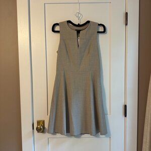 Theory Etiara Tailor Wool  Mini Dress 6 Tan Melange